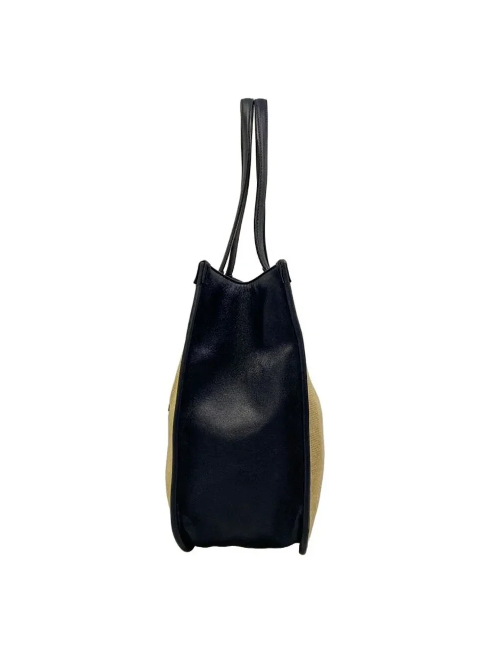 Gucci Tote Bag Horsebit Beige Dark Navy Leather
